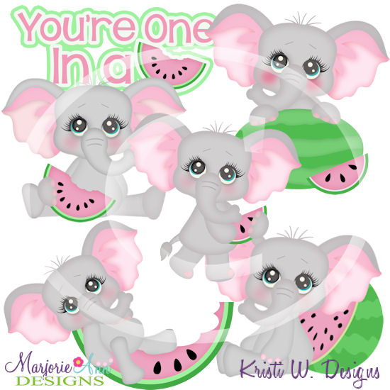 You're One In A Melon-Elephants SVG Cutting Files + Clipart - Click Image to Close